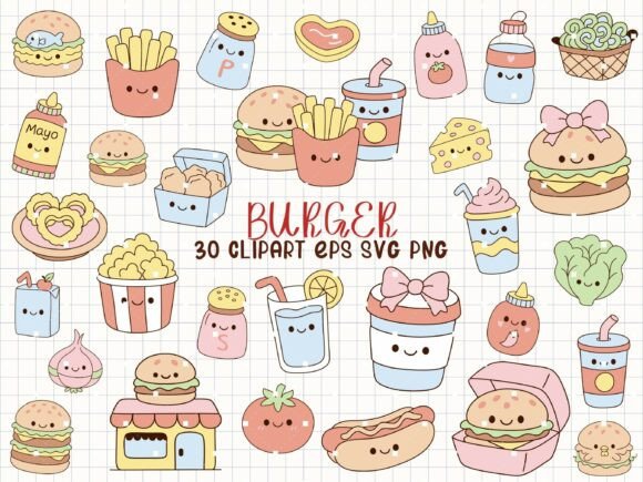 Adorable Burger SVG Clipart for Creative Projects