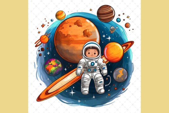 Astronaut with Planets in Space: Your Next Go-To Creative Asset