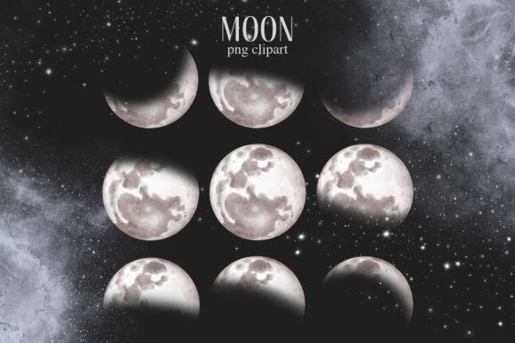 Bring the Night Sky to Life with Moon Phases Clipart