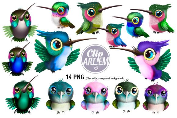 Charming Hummingbird Clipart for Baby and Nursery Designs