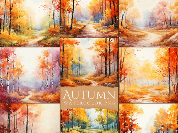 Embrace the Season: 20 Watercolor Forest in Fall Designs