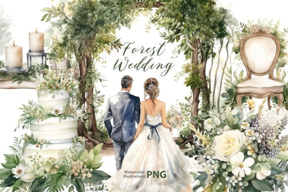 Enchanting Forest Wedding Clipart for Your Creative Projects