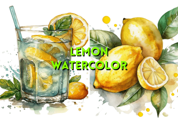 Lemon Fruit Watercolor Citrus Clipart: A Fresh Design Asset