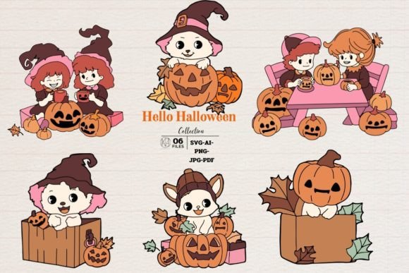 Spooky Ghosts Halloween Pack: Whimsical Illustrations