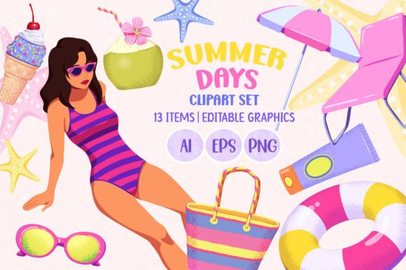 Summer Days Clipart: Brighten Your Designs