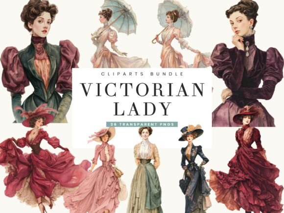 Victorian Lady Clipart Bundle: A Timeless Collection
