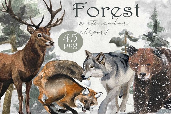 Watercolor Forest PNG, Forest Animals: A Designer's Nature Toolkit